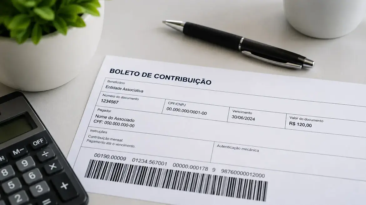 Imagem de boleto de contribuição