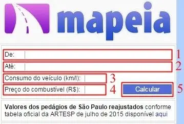 Mapeia - Pedágios